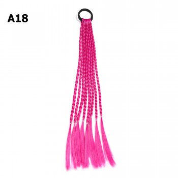 Резинка с косичками 40см 8шт малинова (31413)
