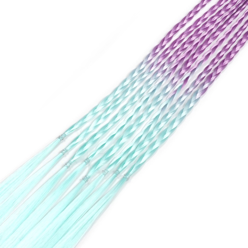 Резинка з кісками 40см 8шт лілово-бірюзова (31421) 2