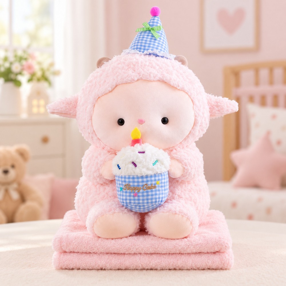 Мягкая игрушка-плед-подушка Ягненок с кексом 3в1 40см (33050) 2