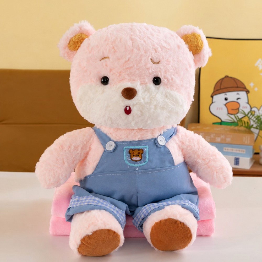 Мягкая игрушка-плед-подушка Мишка в комбинезоне 3в1 60см (33268) 3