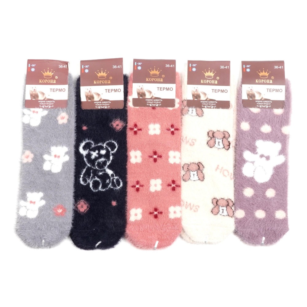 Набір теплих жіночих шкарпеток норка 37-41 (27946) 2