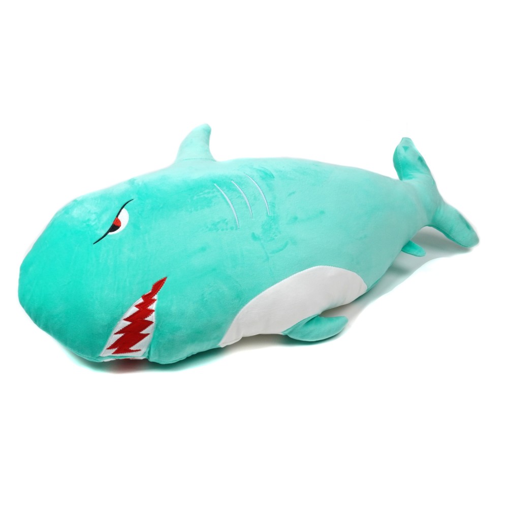 Плед-подушка игрушка 3в1 акула (28138) бирюзовая (75см) 2