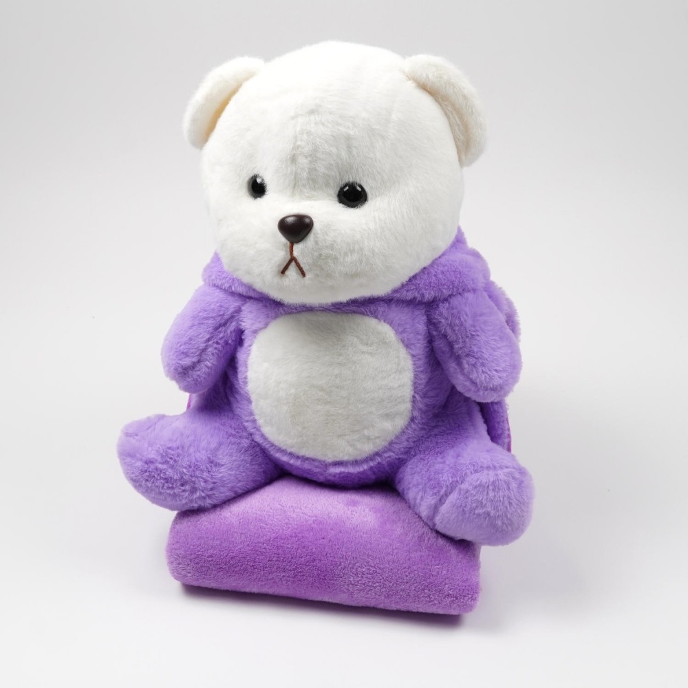 Плед-подушка игрушка 3в1 Мишка с капюшоном (30281) 40см 2