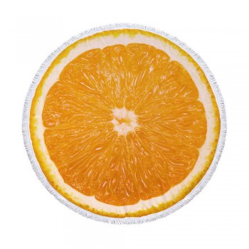 Круглое пляжное полотенце с бахромой Ø150см (22999) апельсин