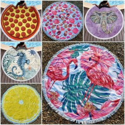 Рушники пляжні круглі 27100 мікс забарвлення 55 шт (скринька)