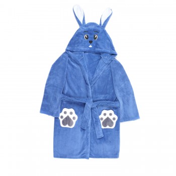 Банный детский халат микрофибра 24485 цвет синий