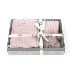 Набір подарунковий банний 3 позиції з мікрофібри (30040) світло-ліловий