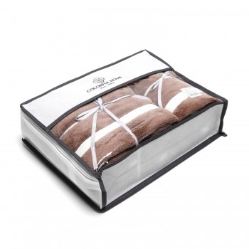 Набор полотенец из микрофибры лицо+баня в подарочной сумке (32126) шоколадный