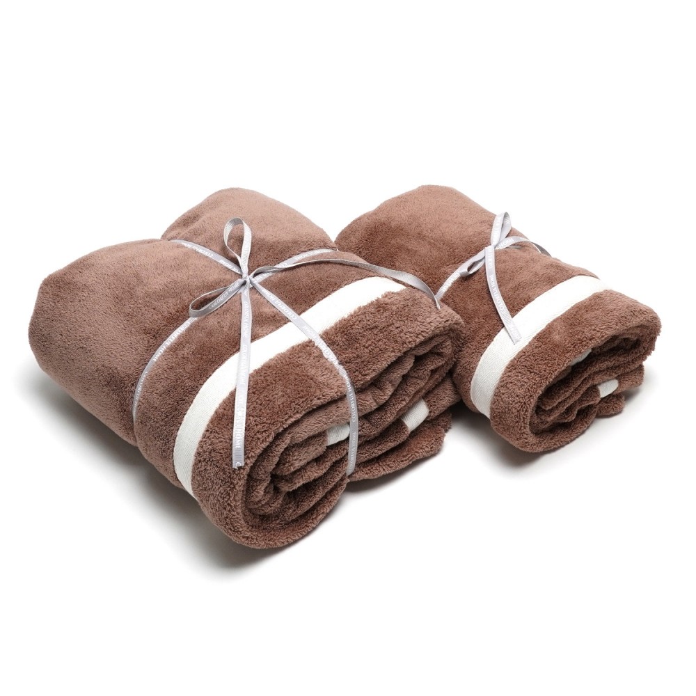 Набор полотенец из микрофибры лицо+баня в подарочной сумке (32126) шоколадный 2