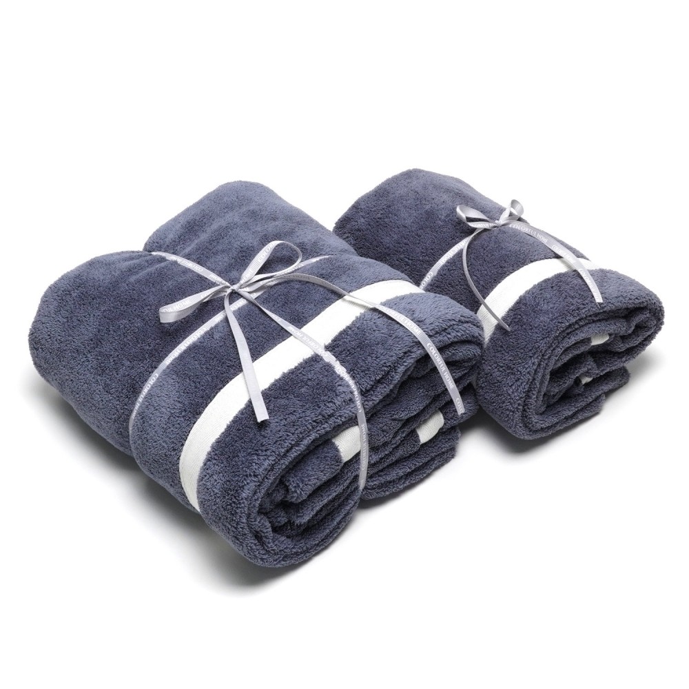 Набор полотенец из микрофибры лицо+баня в подарочной сумке (32127) графит 2