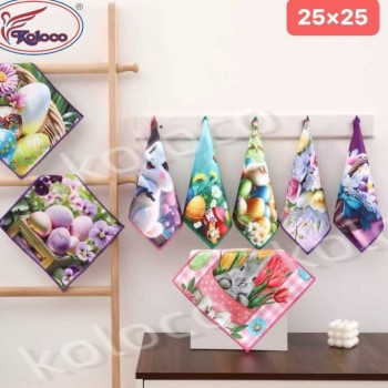 Набір кухонних серветок із мікрофібри 25x25см (32149) великодні