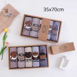 Набор 5 кухонных полотенец из микрофибры 35x70см в коробке (32191)