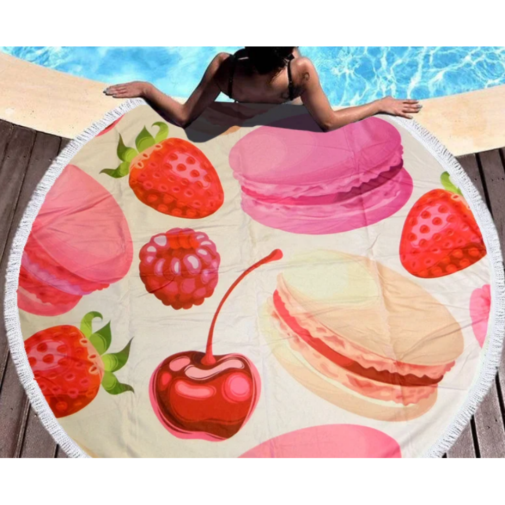Круглое пляжное полотенце с бахромой (Ø 150 см) 20996 1