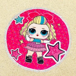 Круглое пляжное полотенце с бахромой Ø150см (23403) кукла лол