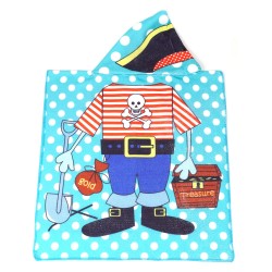 Дитячий пляжний рушник пончо 60х120 см з капюшоном (22982)