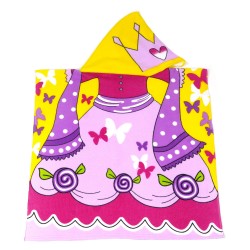 Дитячий пляжний рушник пончо 60х120 см з капюшоном (27117)