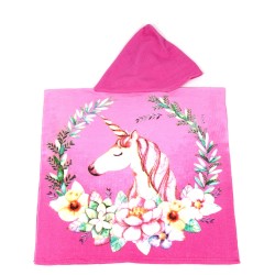 Дитячий пляжний рушник пончо 60х120 см з капюшоном (27121)