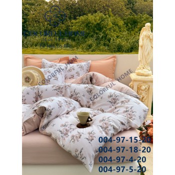 Постільна білизна полуторна м'яка бавовна з простирадлом на гумці (31009)