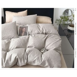 Постельное белье Евро размер с простынью на резинке Фланель (31992)