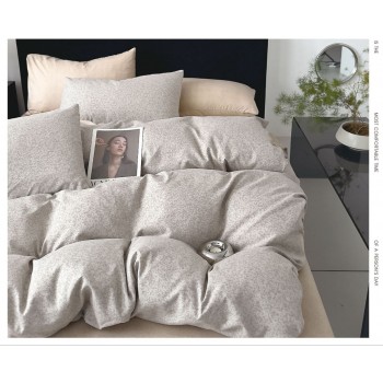 Постельное белье Евро размер с простынью на резинке Фланель (31992)