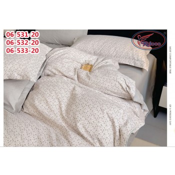 Постельное белье Евро размер с простынью на резинке Фланель (31993)