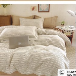 Постельное белье Евро размер с простынью на резинке Фланель (31995)