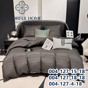 Постільна білизна Євро розмір сатин страйп з простирадлом на гумці (32273)