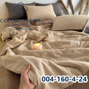 Комплект постільної білизни муслін жатка люкс з літньою ковдрою Євро розмір (32436)