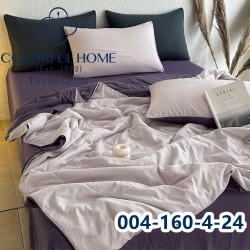 Комплект постельного белья муслин жатка люкс с летним одеялом Евро размер (32439)