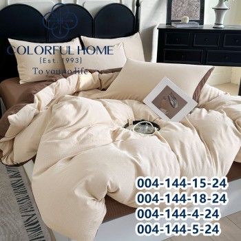 Комплект постільної білизни муслін жатка люкс Євро розмір з простирадлом на гумці (32446)