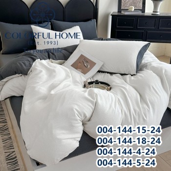 Комплект постільної білизни муслін жатка люкс Євро розмір з простирадлом на гумці (32447)