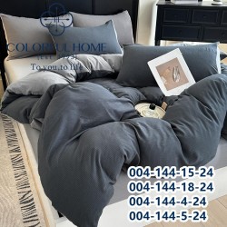 Комплект постельного белья муслин жатка люкс Евро размер c простынью на резинке (32450)