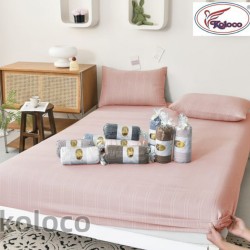 Муслинова простирадло на гумці 160х200+25см (32512) пудра