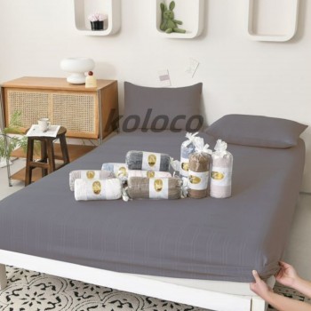 Муслиновая простынь на резинке 160х200+25см (32513) графит