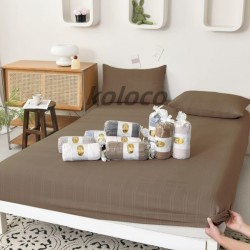 Муслинова простирадло на гумці 160х200+25см (32525) коричнева