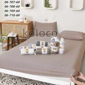 Муслиновая простынь на резинке 180х200+25см (32528) мокко