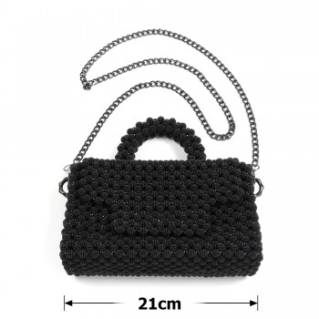 Сумка из черных бусин ежевик 10мм (31894)