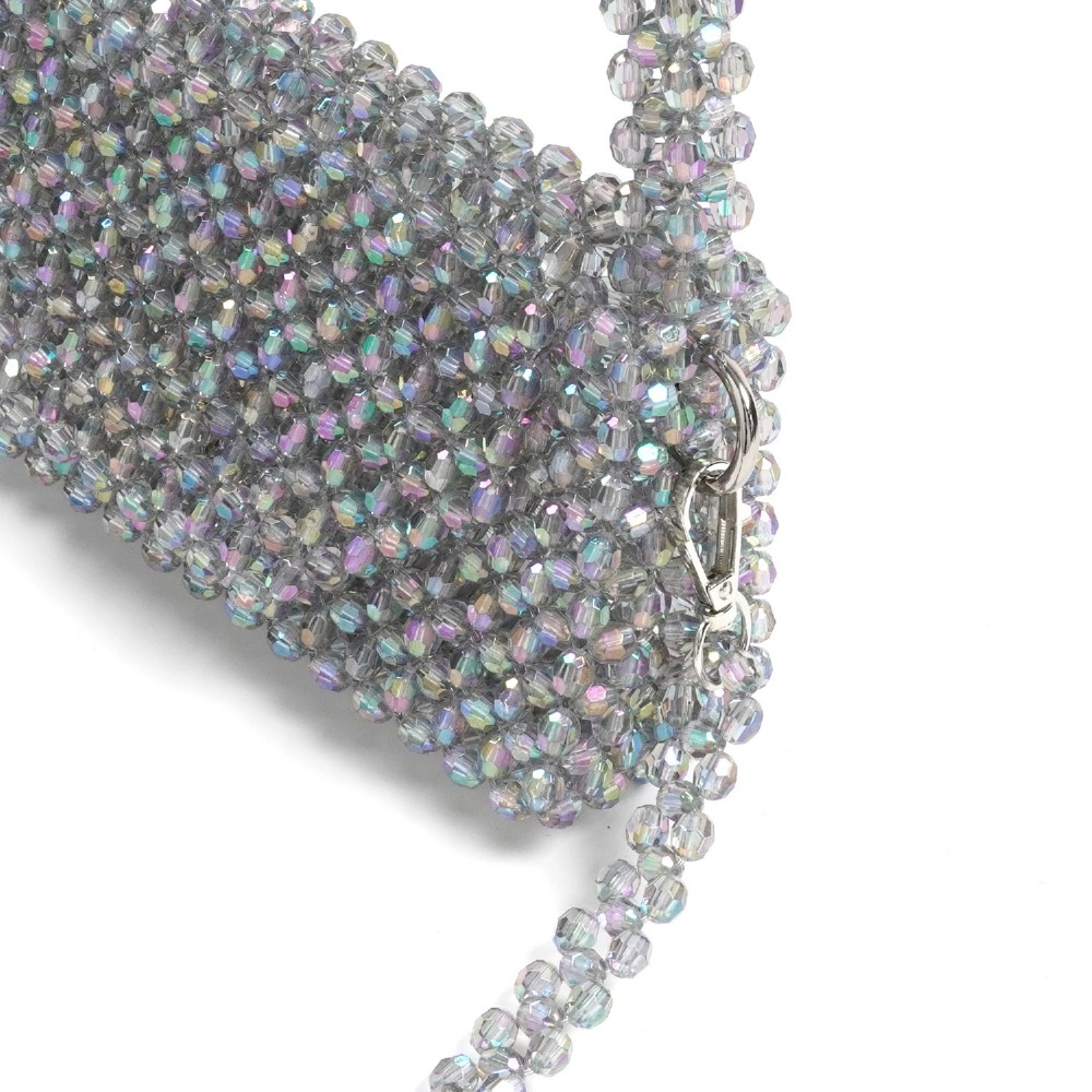 Сумка із сірих гренених хамелеонових намистин 8мм (31896) 3