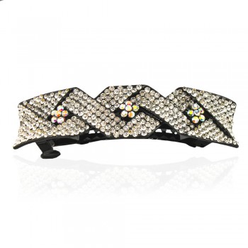 Шпилька автоматична для волосся зі стразами (5896)