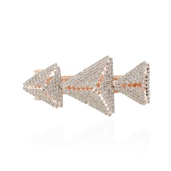 Заколка автоматична для волосся зі стразами (11097)