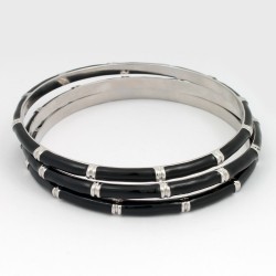 Браслет на руку металевий чорний (7511)