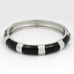 Браслет на руку металлический черный (7524)