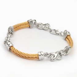 Браслет на руку металевий сріблясто-золотистий (7643)