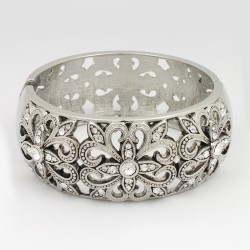 Браслет на руку металевий сріблястий (7649)