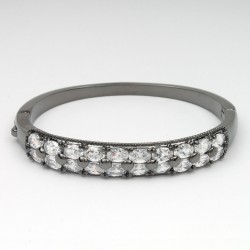 Браслет на руку металевий графітовий (8562)