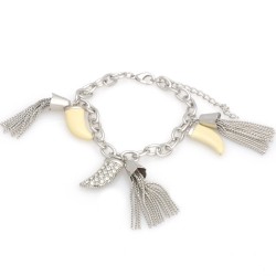 Браслет на руку металлический серебристый (7620)