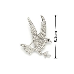 Брошка металева зі стразами Орел 5.1см (11532)