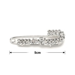 Брошка-шпилька металева зі стразами 3.6см (13145)