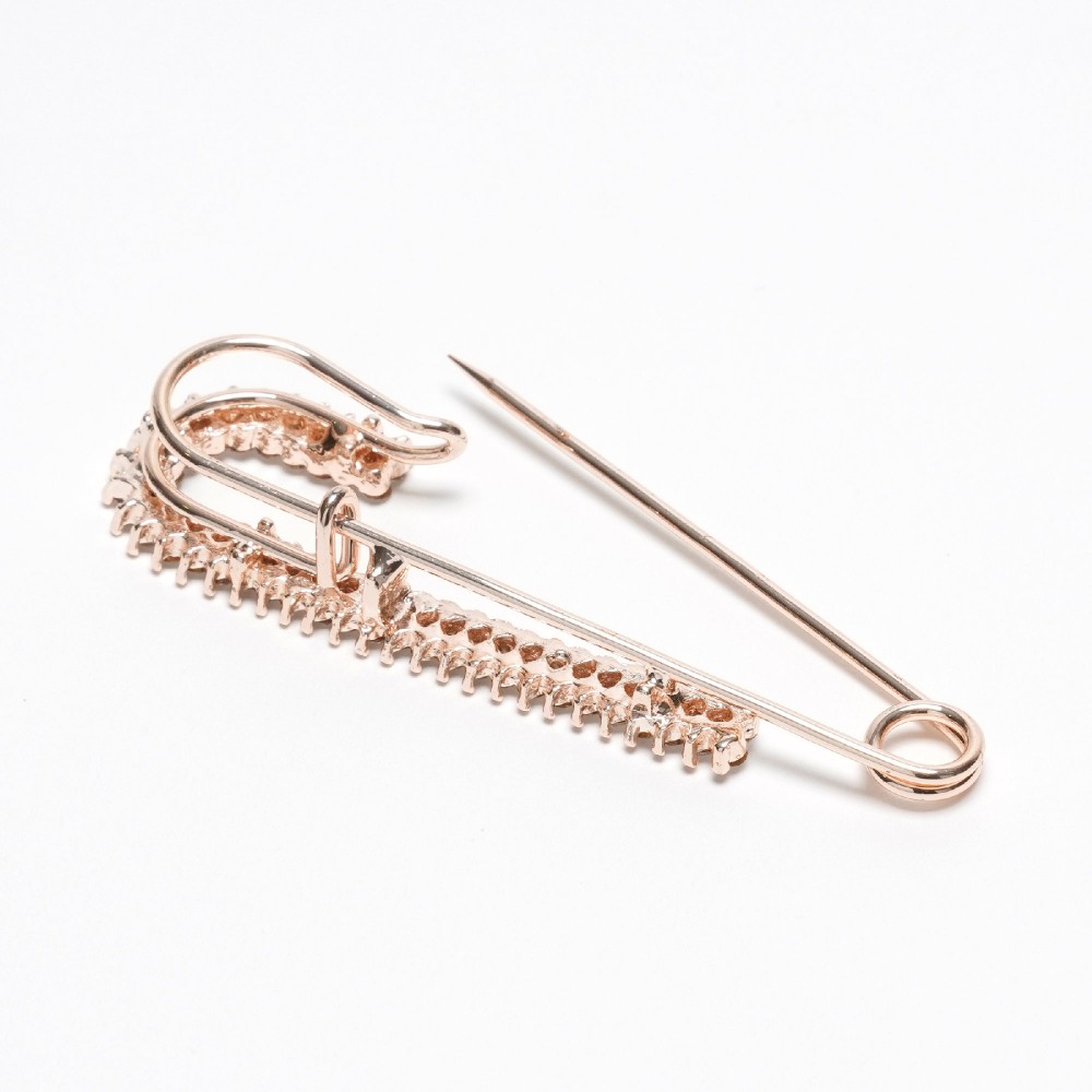 Брошка-булавка металлическая со стразами 6.1см (13149) 3