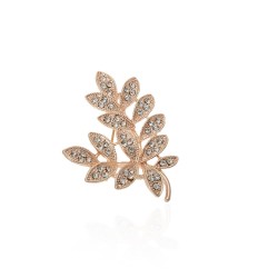 Брошка металева зі стразами Гілочки 4.4см (13881)